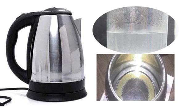 Cặn trắng trên ấm nước là dấu hiệu nước giếng nhiễm đá vôi
