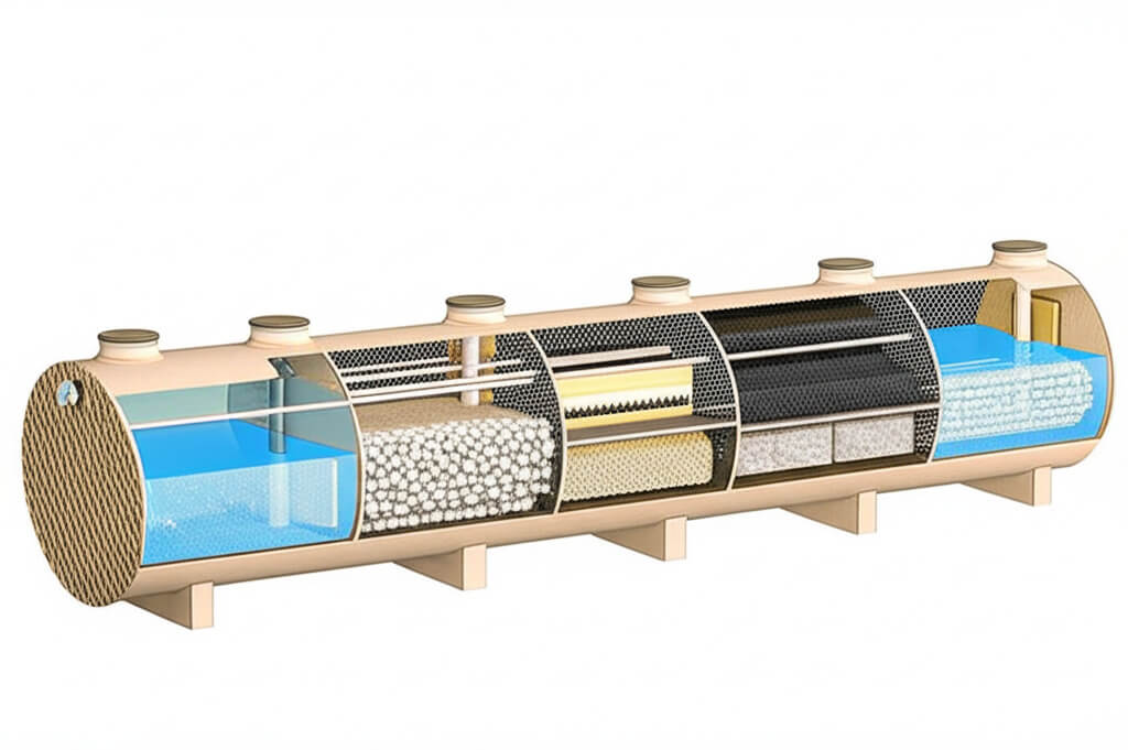 Cấu tạo bể composite xử lý nước thải